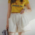 Premium Women's Beige A-Line Shorts – Casual Wide Leg Summer Streetwear Pants